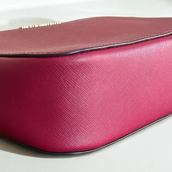Authentic Michael Kors Magenta Crossbody Bag with Gold Hardware - Picture 7 of 13